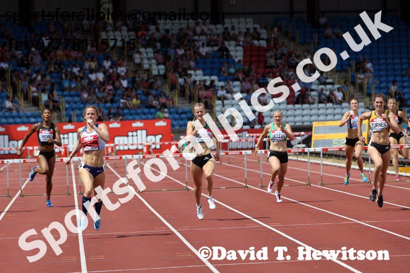 Womens 400 metres hurdles, Muller British Championships, Alexander Stadium, Birmingham. Photo: David T. Hewitson/Sports for All Pics
